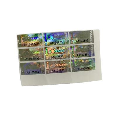 China DOT Matrix Security Black Serial Number Hologram Anti-Counterfeiting Sticker for sale