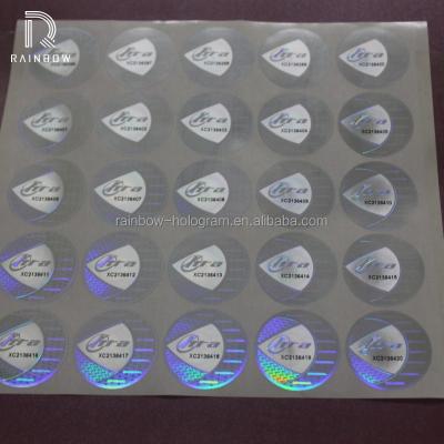 China 3D Laser Dot Matrix Black Serial Number Hologram Anti-Counterfeiting Sticker for sale