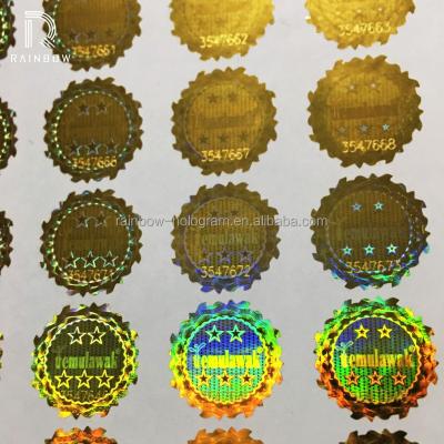 China Anti-Counterfeit 3D Laser Security Serial Number Hologram Sticker for sale