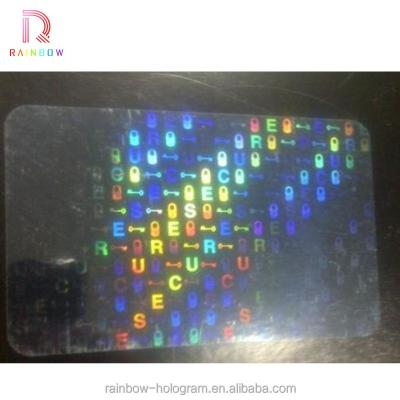 China Anti-Counterfeit Security Custom Transparent Hologram ID Overlay For Card for sale