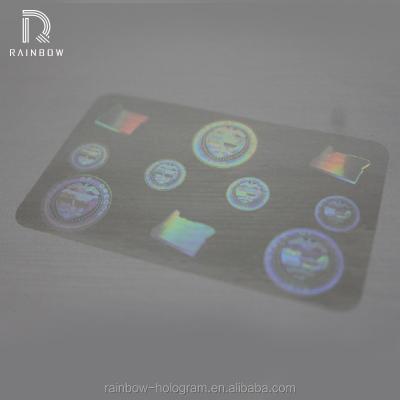 China Custom Transparent Anti-Counterfeit Security Hologram ID Overlay for sale