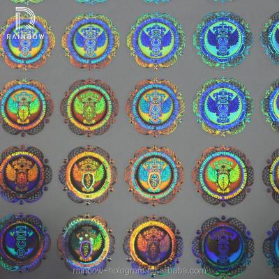 China Security Anti-Counterfeit Aluminum Wash Laser Hologram Sticker for sale