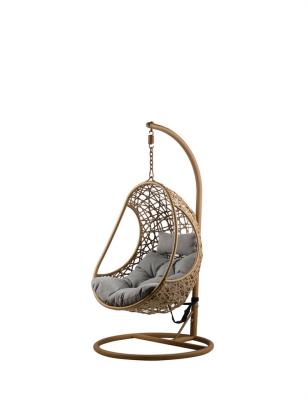 China Modern Custom Design Balcony Egg Rattan Wicker Patio Garden Swing Relax Chair Swing Chair Swing Basket PE Fuiniture villa fuiniture for sale