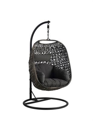 China Modern Custom Design Balcony Egg Rattan Wicker Patio Garden Swing Relax Chair Swing Chair Swing Basket PE Fuiniture villa fuiniture for sale