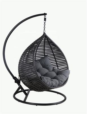 China Modern Custom Design Balcony Egg Rattan Wicker Patio Garden Swing Relax Chair Swing Chair Swing Basket PE Fuiniture villa fuiniture for sale