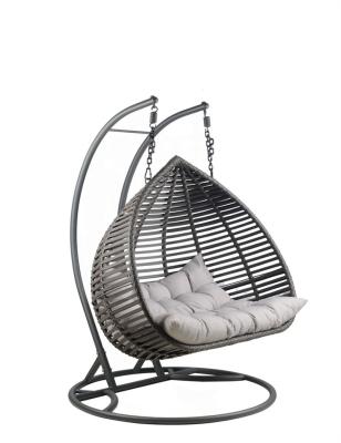 China Modern Custom Design Balcony Egg Rattan Wicker Patio Garden Swing Relax Chair Swing Chair Swing Basket PE Fuiniture villa fuiniture for sale