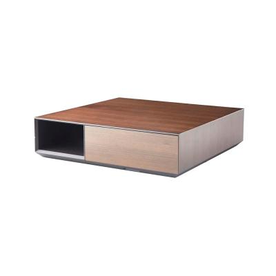 China E1 Grade Hdf Eucalyptus Veneer Minimalist Minimalist Living Room Square Wooden Coffee Table for sale