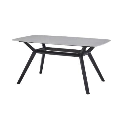 China Modern Contemporary Polaris Wood Frame White Marble Dining Table for sale