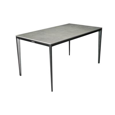 China Modern Minimalist Athens Gray Sintered Stone Aviation Aluminum Legs Carbon Steel Frame Dining Table For Dining for sale