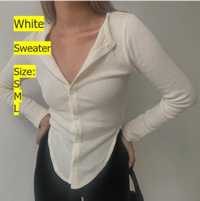 China Breathable Women Sexy V Neck Long Sleeve Blouses Shape Tight Irregular Shirt Skinny Cardigan Crop Tops Tanks For Hot Girl for sale