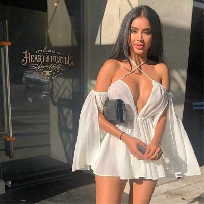 China 2022 summer fashion ladies clothing anti-static casual dress off-the-shoulder club dress beach sun girl sexy skirt for sale