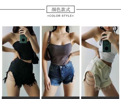 China QUICK DRY denim shorts for women casual waisted waisted fringed skinny hot pants ladies sexy summer beach shorts for sale