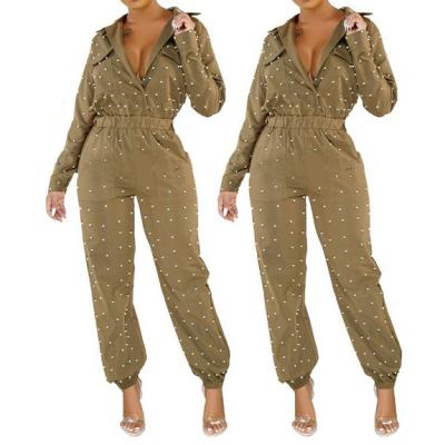 China New Style Bubble Pearl Long Sleeve Autumn Casual Fashionable Women's Romper Jumpsuit Anti-Static for sale