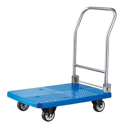 China Transport Cargo Warehouse and Shop Carry Platform Durable Plastic Foldable Hand Cart Heavy Duty Foldable Cart for sale