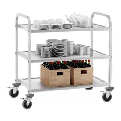 China Kitchen 3 Tier Kitchen Serving Trolley Stainless Steel Removable Dining Service Trolley Serving Serving Serving Trolley for sale