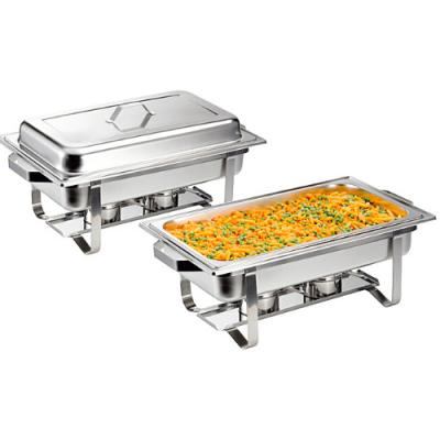 China Modern Stylish Sliver Buffet Cover Full Size Desgin Chafing Dish Set Food Warmer Saving Chafing Dish for sale