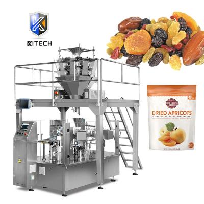 China KL-210 50g 250g 500g Chemical Automatic Grocery Yeast Nuts Dried Fruit Rotary Pouch Weighing Filling Packing Machine for sale