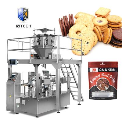 China KL-210 Chemical Automatic Rotary Type Premade Pouch Zipper Bag Biscuit Cookies Pouch Packaging Machine for sale