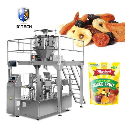 China Chemical Automatic Multihead Weighing Rack Up Zipper Bag Dried Fruit Packaging Machine for sale