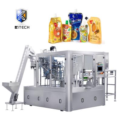 China Automatic Pouch Rack Paste Jam Sauce Food KITECH Filling And Juicing Packing Machine for sale