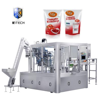 China KITECH Premade Food Pocket BBQ Tomato Sauce Sauce Ketchup Automatic Packaging Machine for sale