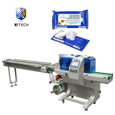 China CLOTHING KITECH Full Auto 5-30 Pcs/Pack Cloth Wipers Wet Flow Packing Machine for sale