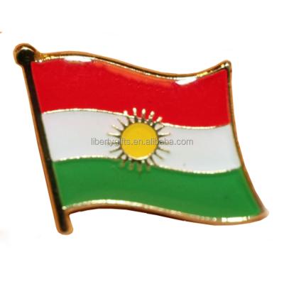 China China Kurdistan Flag Lapel Pin Badge White Flag Pin Custom Country Flags Printed Pin Metal for sale