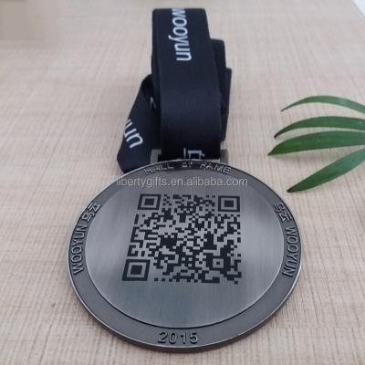 China China Custom Antique Silver Medal QR Code for sale