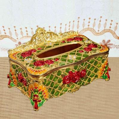 China New Product Metal Crystal Bead Silver Tissue Box for sale