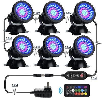 China IP68 Aquarium LED Spotlight Deep Water Pond Diving Landscape Light Remote Control Dimmable Memory Garden Yard Lawn for sale