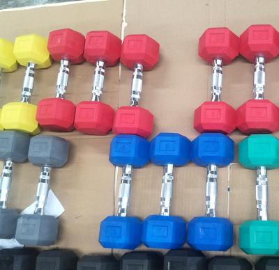 China Strength Forming Cheap TPU Hex Style Dumbbell For Home Fitness for sale