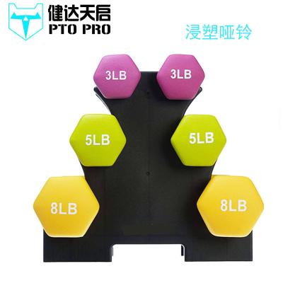 China Bodybuilding Fitness Hochwertige Color PVC Hex Dumbbell for sale