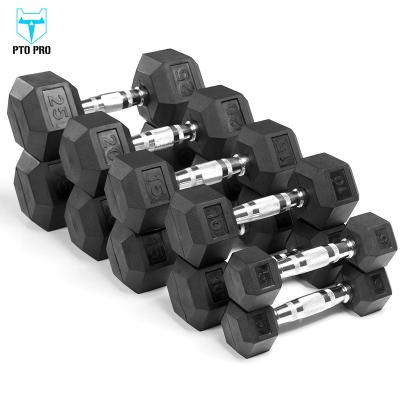 China Packing of Good Quality Life Fitness Portable Black Rubber Coated Dumbbell for sale