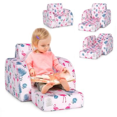 China Modern Velvet 3 in 1 Convertible Baby Sofa Seat Baby Sofa Chair Cartoon Baby Fold Sofa for sale