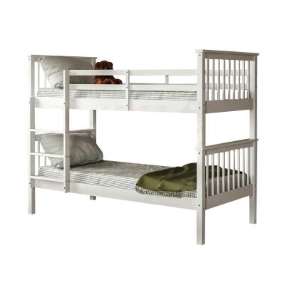 China High Solid Wood Slats Kids Modern Bunk Bed Frame Kids Singles 3FT White for sale