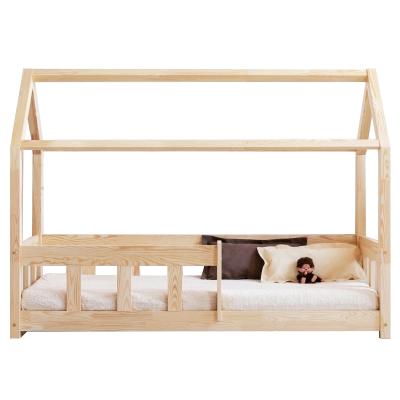 China Modern custom made bedroom wooden furniture single layer pine bed frame house kids bed for sale