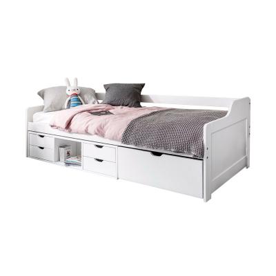 China Modern Solid Wood Cabin Bed Daybed in White Kids Bed Drawers Children's Bunk for sale