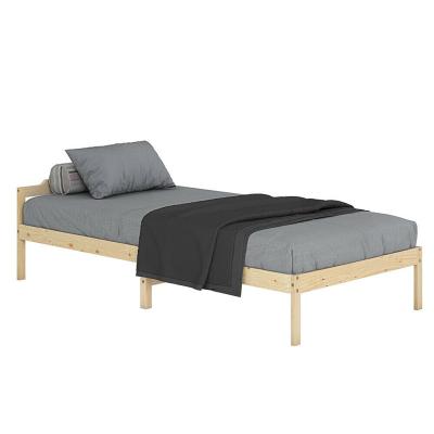 China Modern Single Bed Wood Frame Pine Firm Adults Children Slat Support Bed Wood Frame for sale