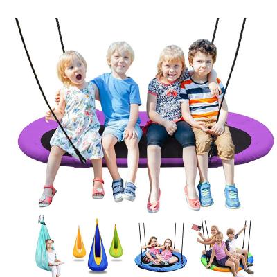 China Height 100-150cm Round Swing Sets in Modern Adjustable Outdoor Garden Patio Baby Swing Saucer Mat for Kids for sale