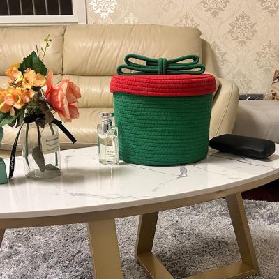 China Country Wholesale Handmade New Style Christmas Gift Cotton Rope Baskets Storage household items containers Home Decor for sale