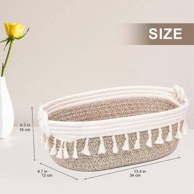 China Country Hot sale OEM Cotton Rope Folding Woven Laundry Basket Folding Laundry Cute Shape Basket For bathroom for sale