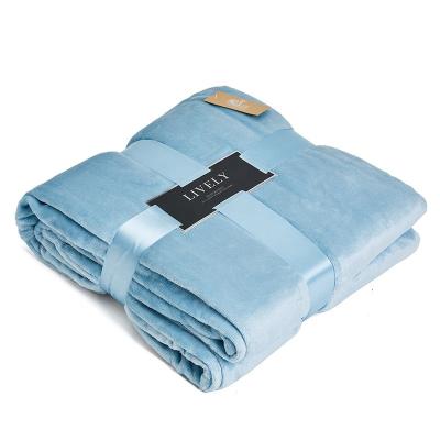 China 2020 Cheap Air Conditioning New Arrival Anti-static Pure Color Flannel Coral Fleece Soft Blanket For Bedroom Blanket for sale