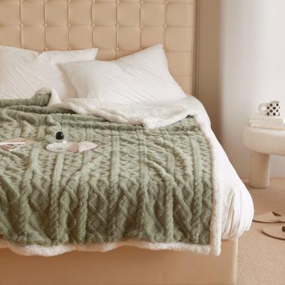 China China Wholesale Soft Knitted Warm Throw Blanket Sherpa Fleece Super Soft Plush Microfiber Plush Blankets for sale