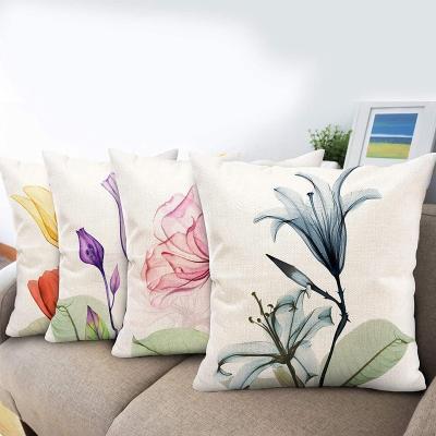 China Anti-static can be customized modern and simple pillow plant flower home canvas cushion can be used as a gift cushion for sale