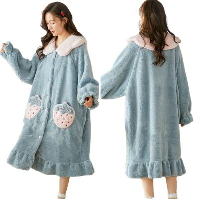 China Breathable Flannel Long Sleeve Bathrobe Custom Made Sherpa Hooded Bathrobes Wholesale Custom Fleece Pajamas For Women for sale