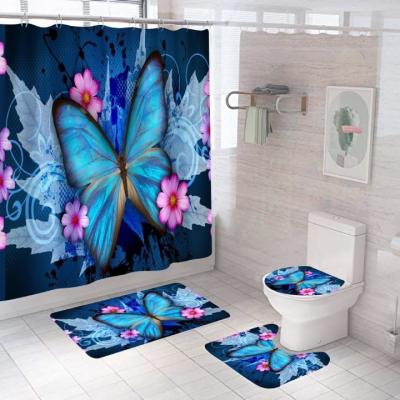 China Bathroom Modern Wholesale Waterproof Shower Curtain Hanging Thick Anti-mold Partition Set Without Punching Shower Curtain for sale