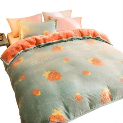 China Modern Hot Sale Winter Accept Customized Continue Coral Fleece Quilt Cover Hot Offset Print Bedding Bag for sale