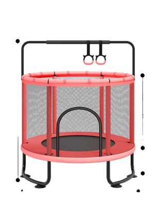 China Safe indoor Kids round trampoline mini trampoline with round armrest for sale for sale