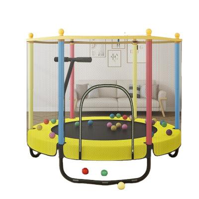 China With protective net 1.4m new style paint children's trampoline with  handrail on sale for sale