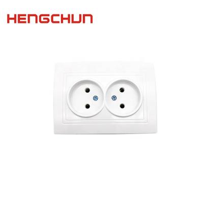 China Residential / General Purpose European 2 Pin Without Earth Double Wall Outlet Y-07 for sale